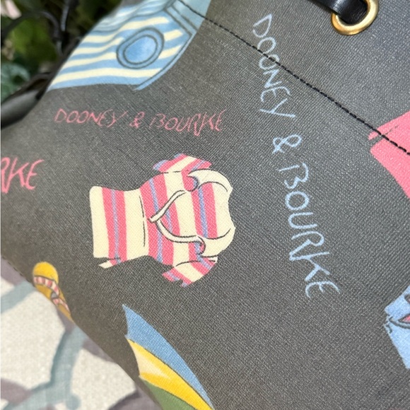 Dooney & Bourke Mini Tassel Tote Shoulder Bag Handbag Purse Smoky Glay BLK NWOT - Picture 8 of 11